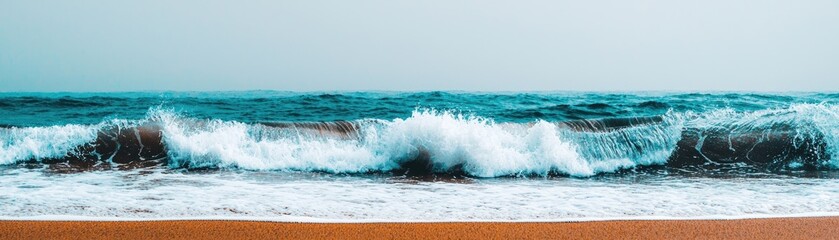 Ocean Waves Crashing on Shore
