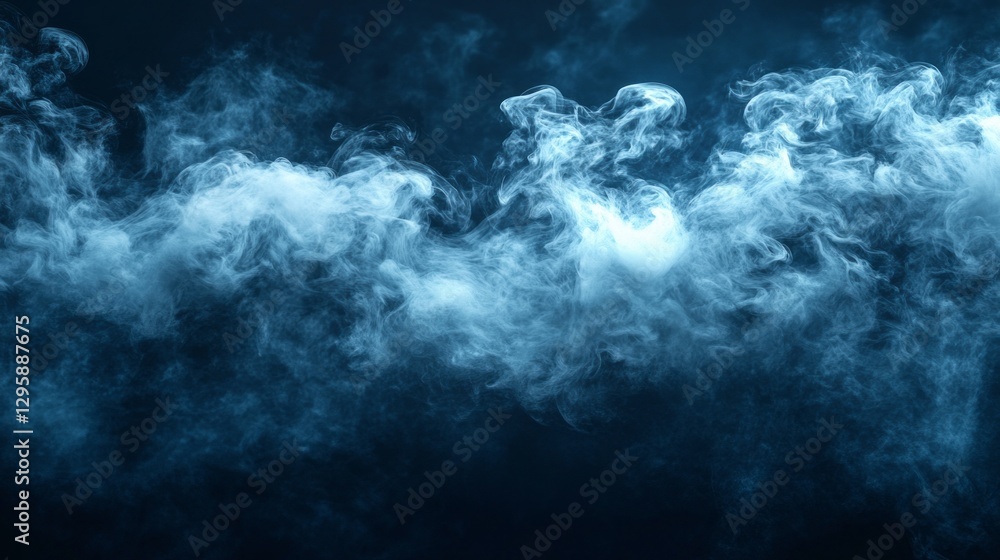 Poster Wisps of smoke swirl and ebb in the shadowy backdrop, creating mesmerizing patterns that evoke a sense of mystery and allure in the dimly lit space
