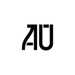 AU monogram logo design letter text name symbol monochrome logotype alphabet character simple logo