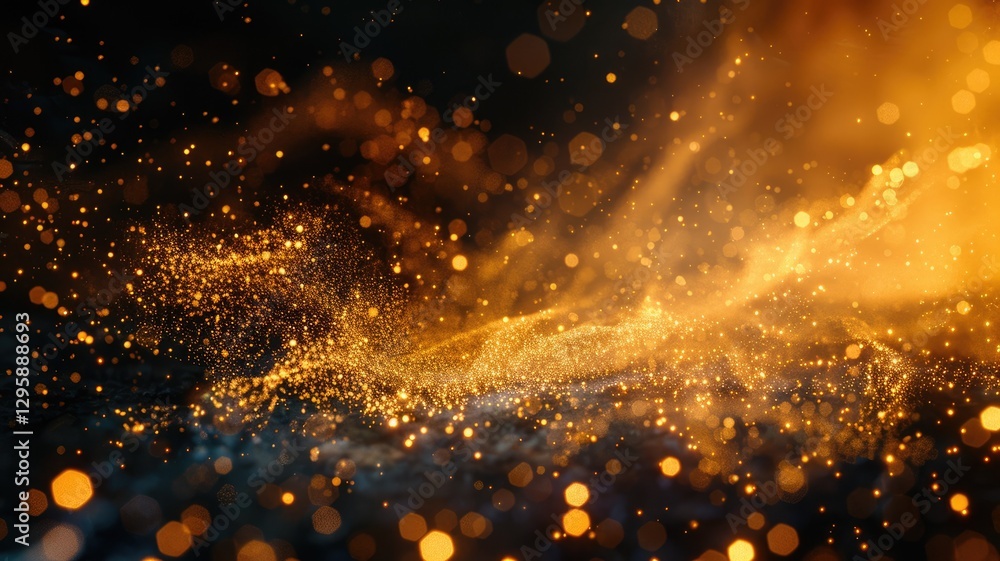 Aufkleber the abstract picture about warm tone colorful particle lighting lights creating a blurred and festiv