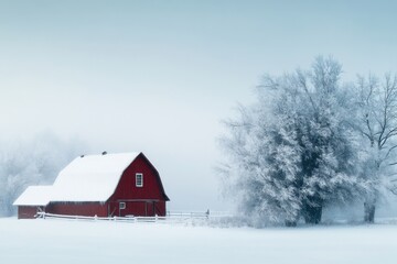 Aurora borealis, snowy forest, winter landscape, pine trees covered in snow, turquoise sky