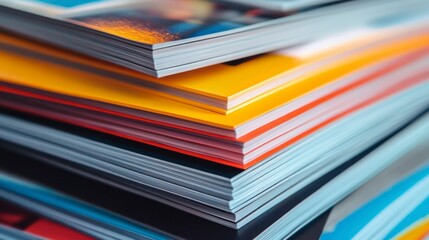 Digital marketing print materials showcase office setting photography vibrant colors close-up view marketing impact