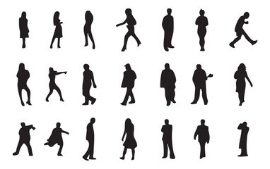 Fototapeta premium Silhouettes of diverse people in various poses
