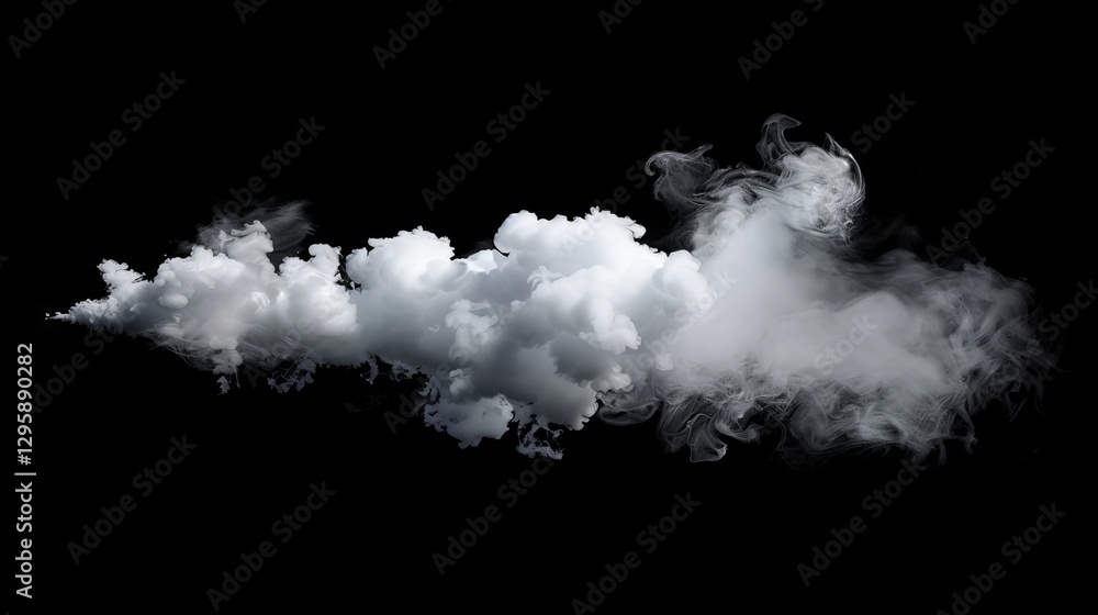 Poster ethereal swirl of airy white smoke and delicate fog creating a luminous haze effect on a soft abstra