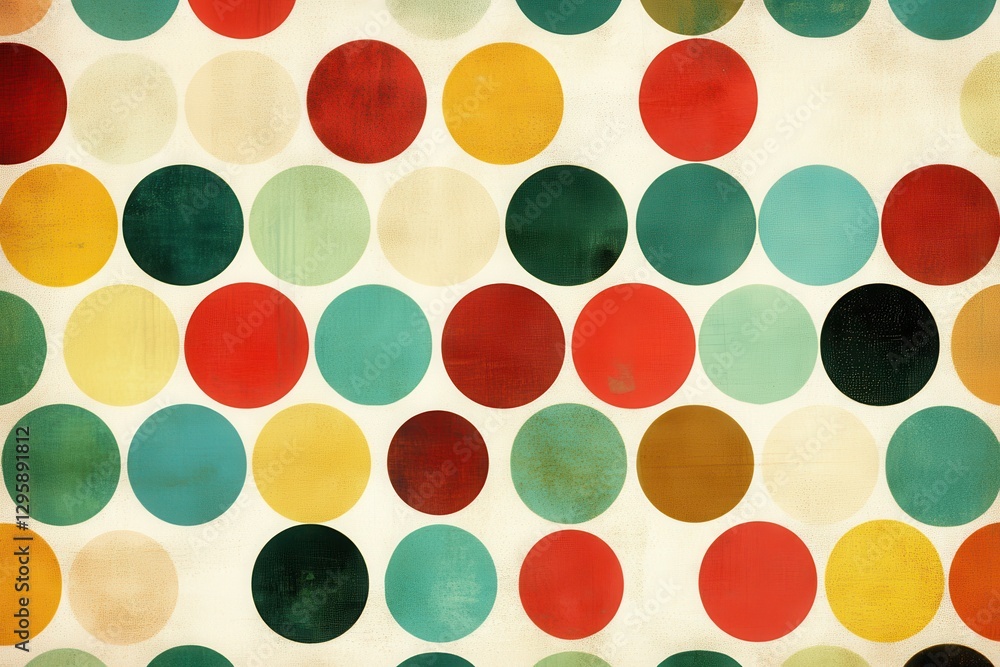 Poster retro colorful polka dots pattern texture background design