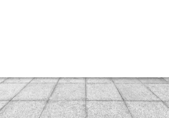 Perspective view, concrete floor tiles, geometric pattern, minimalist design, empty space, industrial aesthetic, clean lines, gray tones, textured surface, vanishing point, architectural detail,