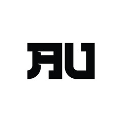 AU monogram logo design letter text name symbol monochrome logotype alphabet character simple logo
