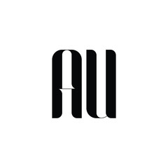 AU monogram logo design letter text name symbol monochrome logotype alphabet character simple logo