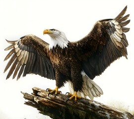 Obraz premium Stunning bald eagle in profile, symbol of power and freedom in nature
