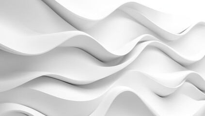 Obraz premium Abstract white wavy architectural design, studio shot