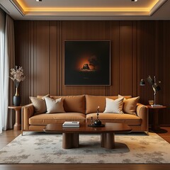 Sophisticated Property Investor&rsquo;s Living Space in Brown & Gold