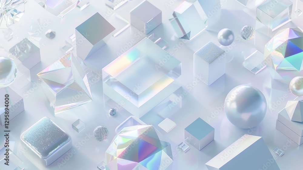 Poster abstract picture micro particle in geometric shape represent data flow. vivid flowing object with hi