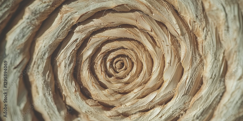 Poster close up of pine cone showcasing woody texture and spiral pattern
