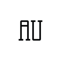 AU monogram logo design letter text name symbol monochrome logotype alphabet character simple logo