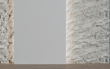 Decorative wall in an empty room. Background. 3d render