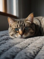 a cat sitting in peace
