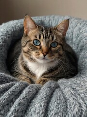 a cat sitting in peace