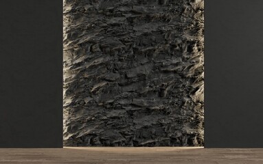 Decorative wall in an empty room. Background. 3d render