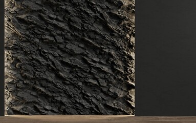 Decorative wall in an empty room. Background. 3d render