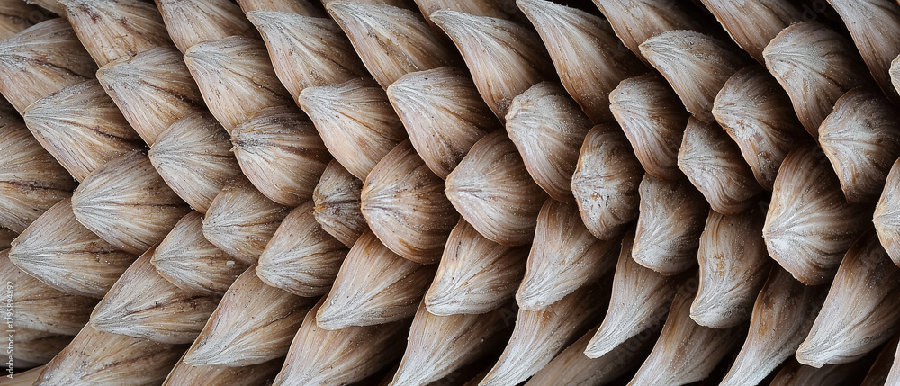 Poster Macro shot of pine cone scale highlighting texture and pattern