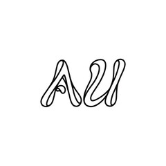AU monogram logo design letter text name symbol monochrome logotype alphabet character simple logo