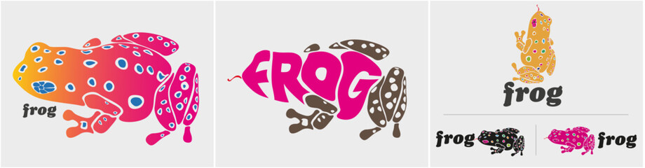 typography frog, frog tiyo logo
