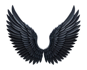 Obraz premium spread black wings isolated on transparent background