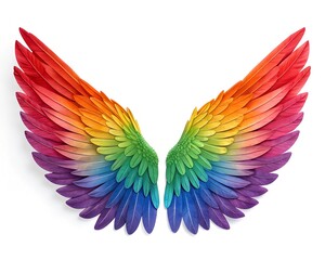 Obraz premium rainbow wings isolated