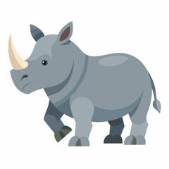 Rhino illustration  on white background