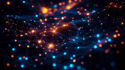 Obraz premium Futuristic Network of Glowing Nodes