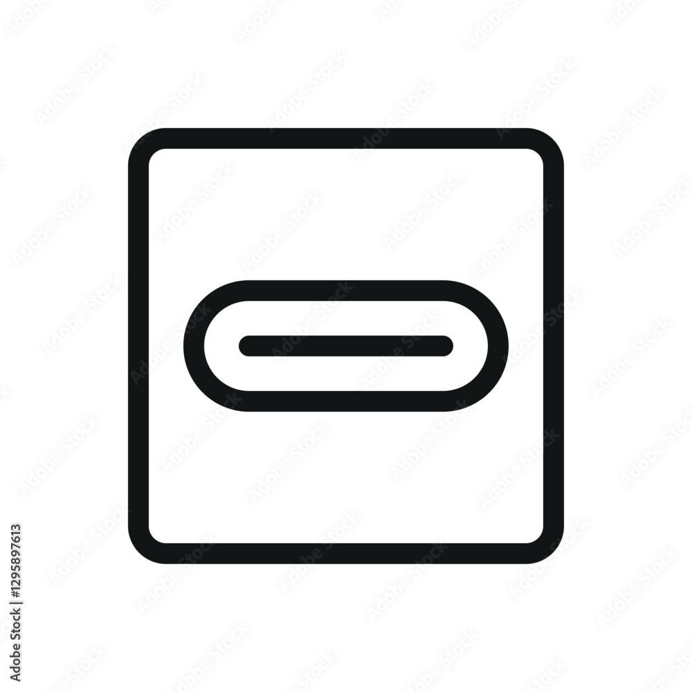 Poster usb type c port line icon, usb c vector symbol with editable stroke