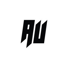 AU monogram logo design letter text name symbol monochrome logotype alphabet character simple logo
