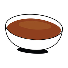 Japanese soy sauce in a small bowl isolated on a white background