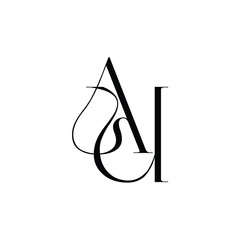 AU monogram logo design letter text name symbol monochrome logotype alphabet character simple logo