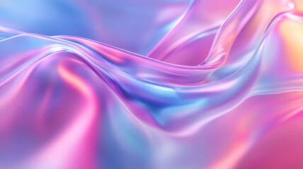 Iridescent fluid wave in soft pastel colors, creating motion
