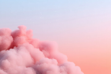 Fototapeta premium Pink cloudscape filling sky with pastel colors at sunset