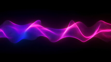 Abstract Wavy Lines with Gradient Blue and Pink Colors