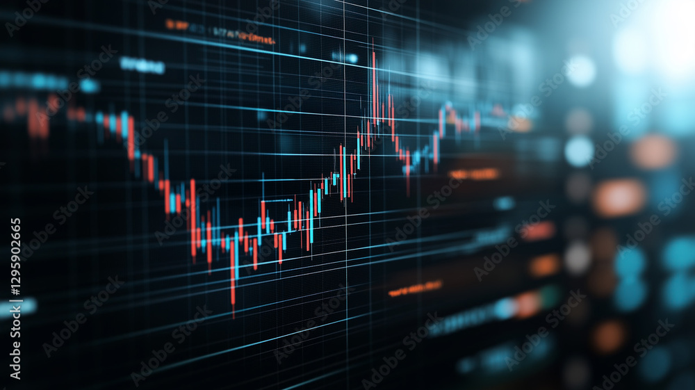 Aufkleber stock market trends: a captivating display of financial data streams, showcasing fluctuating trends 