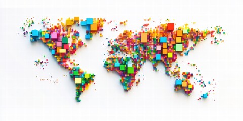 Obraz premium colorful world map