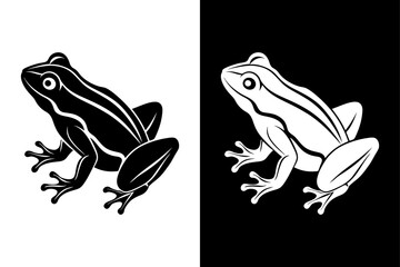 Frog Logo Silhouette Vector Ideal for Nature & Wildlife Themes.