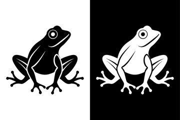 Frog Logo Silhouette Vector Ideal for Nature & Wildlife Themes.