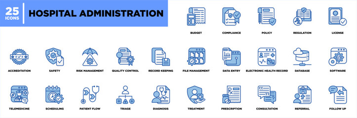 Hospital Administration Iconset Blue White