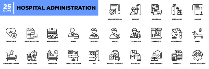 Hospital Administration Iconset Outline