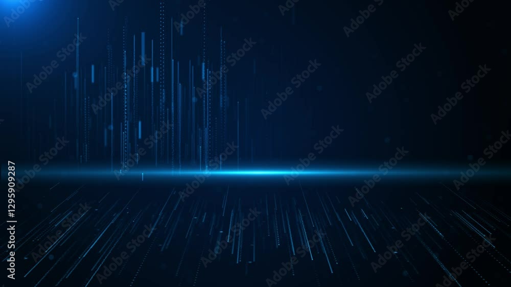 Poster cybersecurity digital information technology concept protection system data flow online crime threat