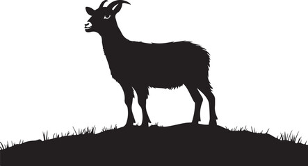 Obraz premium Wild Goat and Deer Silhouette Set 