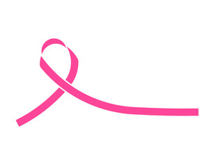 pink ribbon on a white background pink ribbon cancer awareness horizontal banner design with white space Breast Cancer Awareness Month vector graphic or illustration