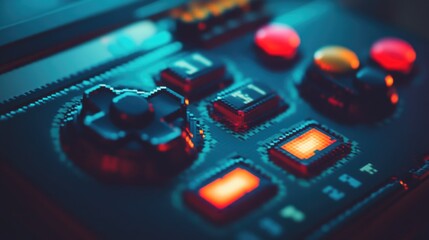 A modern, sleek music production console with numerous control buttons and sliders, designed for efficient sound mixing and editing.