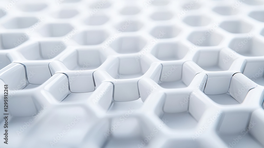 Aufkleber material science nanomaterials concept. abstract white honeycomb pattern with depth perception.