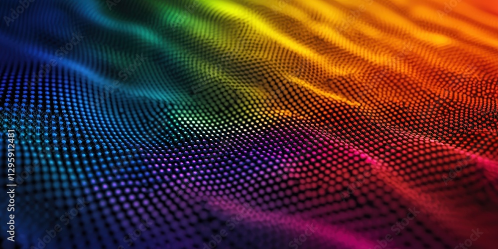 Aufkleber material science nanomaterials concept. vibrant abstract waves in a rainbow gradient pattern.