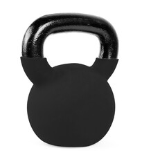 One black kettlebell isolated on white. Workout equipment